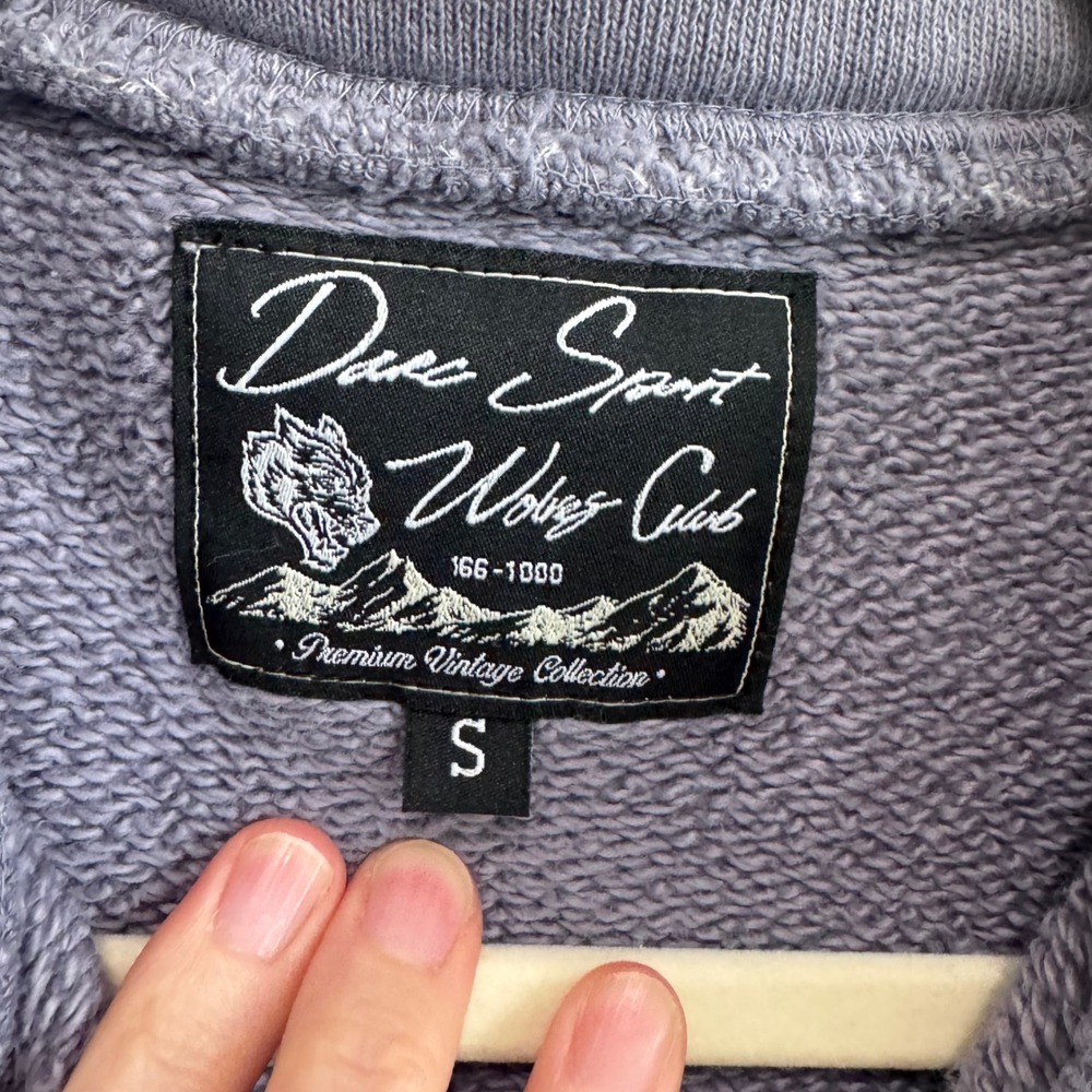Darc Sport Vintage Everson Mockneck Half Zip Sweater in Dusty Blue Wolf S - Picture 4 of 12